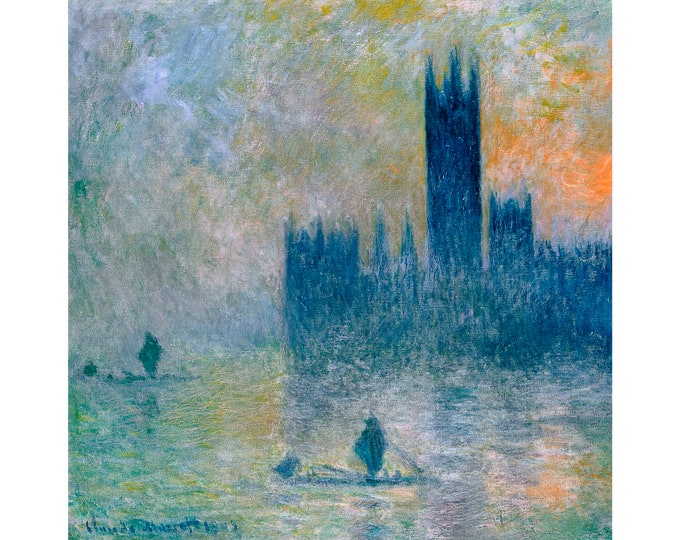 Claude Monet, The Houses of Parliament, 1903 | Art Print | Canvas Print | Fine Art Poster | Art Reproduction | Archival Giclee | Gift
