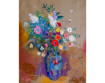 Odilon Redon, Bouquet of Flowers, 1905 | Art Print | Canvas Print | Fine Art Poster | Art Reproduction | Archival Giclee | Gift Wrapped