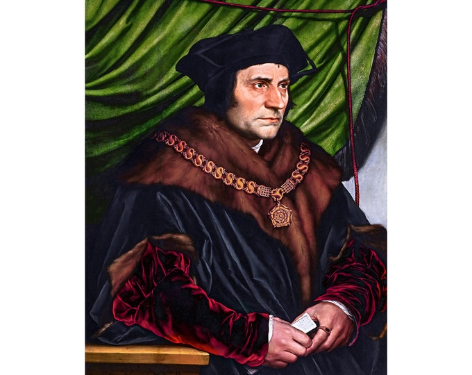 Hans Holbein, Portrait of Sir Thomas More, 1527 | Art Print | Canvas Print | Fine Art Poster | Art Reproduction | Archival Giclee | Gift