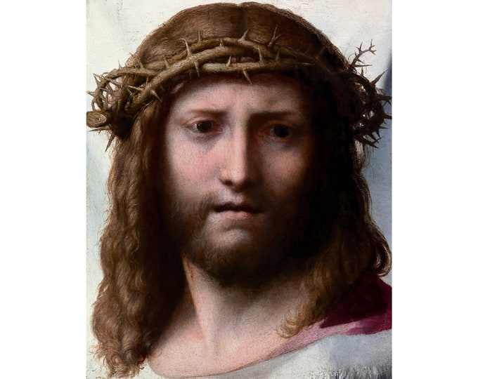 Antonio Allegri da Correggio, Head of Christ, 1530 | Art Print | Canvas Print | Fine Art Poster | Art Reproduction | Archival Giclee | Gift
