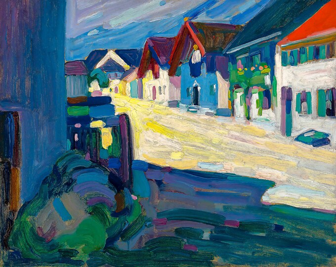 Wassily Kandinsky, Murnau – Strasse, 1908 | Art Print | Canvas Print | Fine Art Poster | Art Reproduction | Archival Giclee | Gift Wrapped