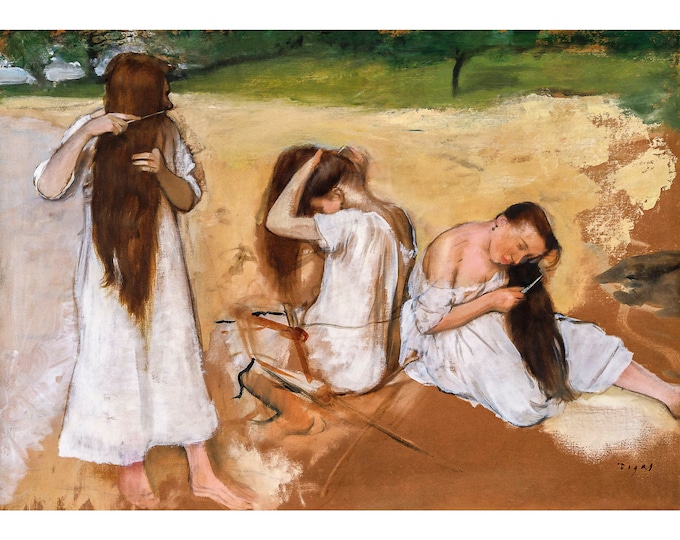 Edgar Degas, Women Combing Their Hair, 1875 | Art Print | Canvas Print | Fine Art Poster | Art Reproduction | Archival Giclee | Gift Wrapped