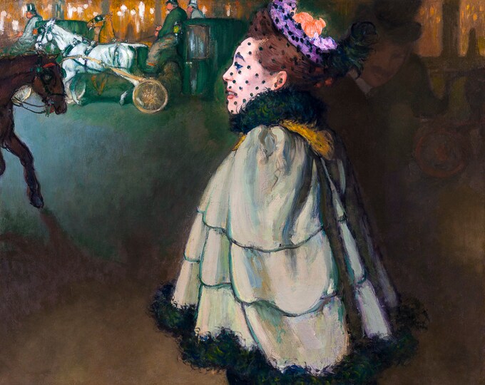 Louis Anquetin, Woman at the Champs-Élysées by Night, 1893 | Art Print | Canvas Print | Fine Art Poster | Art Reproduction | Archival Giclee