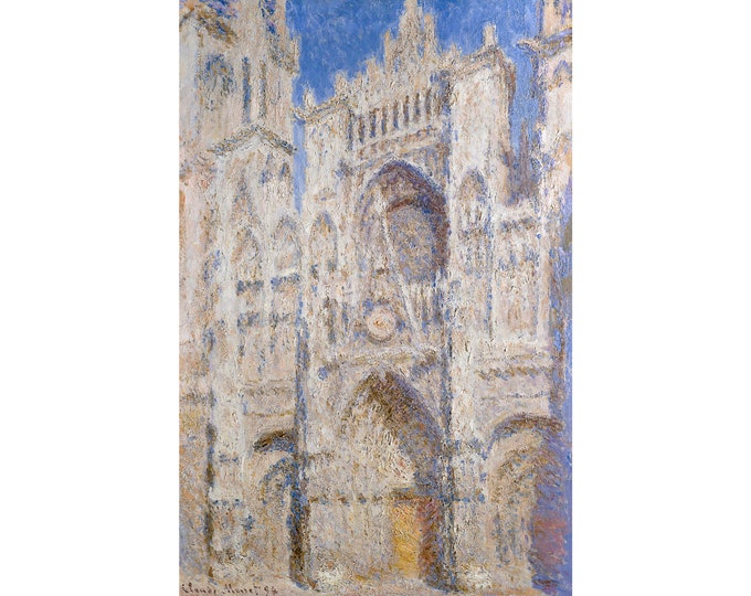 Claude Monet, Rouen Cathedral, Portal, Sunlight, 1894 | Art Print | Canvas Print | Fine Art Poster | Art Reproduction | Archival Giclee