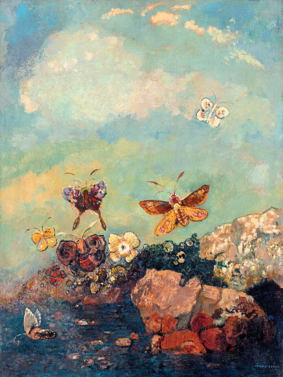 Odilon Redon Butterflies 1910 Art Print Canvas Print - Etsy