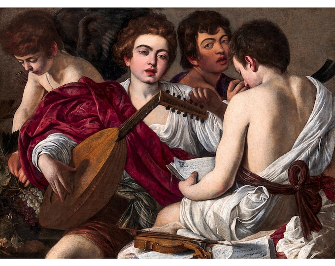 Caravaggio, The Musicians, 1595 | Art Print | Canvas Print | Fine Art Poster | Art Reproduction | Archival Giclee | Gift Wrapped