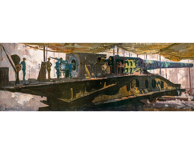 Arthur Streeton, French Siege Gun, 1918 | Art Print | Canvas Print | Fine Art Poster | Art Reproduction | Archival Giclee | Gift Wrapped