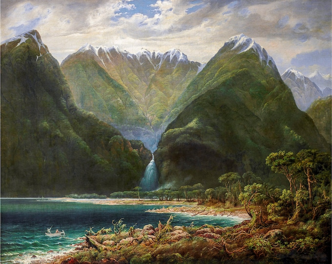 Isaac Whitehead, In Milford Sound, West Coast, New Zealand, 1878 | Art Print | Canvas Print | Fine Art Poster | Art Reproduction | Archival