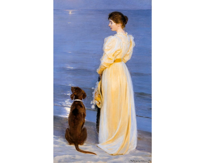 PS Krøyer, Summer Evening at Skagen, 1892 | Art Print | Canvas Print | Fine Art Poster | Art Reproduction | Archival Giclee | Gift Wrapped