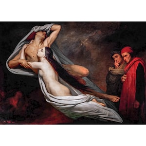 Ary Scheffer, The Ghosts Of Paolo And Francesca Appear To Dante And Virgil, 1855 | Art Print | Canvas Print | Fine Art Poster | Art