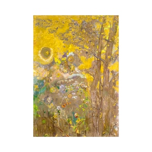 Odilon Redon, Trees on a Yellow Background, 1901 | Art Print | Canvas Print | Fine Art Poster | Art Reproduction | Archival Giclee | Gift
