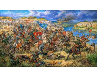 Artur Orlonov, Battle of the Blue Waters | Art Print | Canvas Print | Fine Art Poster | Art Reproduction | Archival Giclee | Gift Wrapped