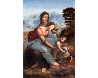 Leonardo da Vinci, The Virgin and Child with St. Anne, 1513 | Art Print | Canvas Print | Fine Art Poster | Art Reproduction | Archival