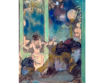 Edgar Degas, Mademoiselle Bécat at the Café des Ambassadeurs, 1885 | Art Print | Canvas Print | Fine Art Poster | Art Reproduction