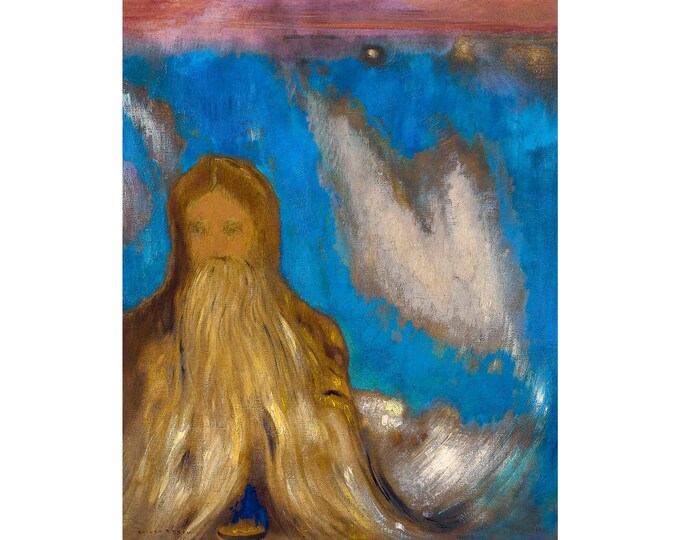 Odilon Redon, Tête de vieillard ou Le Temps, Redon Print | Art Print | Canvas Print | Fine Art Poster | Art Reproduction | Archival Giclee
