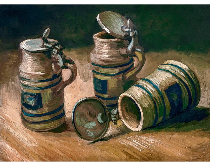 Van Gogh, Beer Tankards, 1885 | Art Print | Canvas Print | Fine Art Poster | Art Reproduction | Archival Giclee | Gift Wrapped