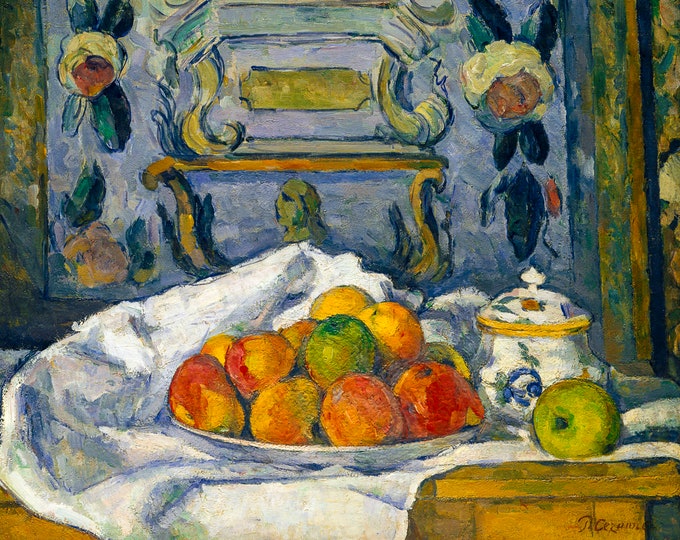 Paul Cézanne, Dish of Apples, 1877 | Art Print | Canvas Print | Fine Art Poster | Art Reproduction | Archival Giclee | Gift Wrapped