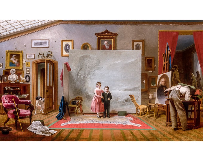 Thomas Le Clear, Interior with Portraits, 1865 | Art Print | Canvas Print | Fine Art Poster | Art Reproduction | Archival Giclee | Gift Wrap