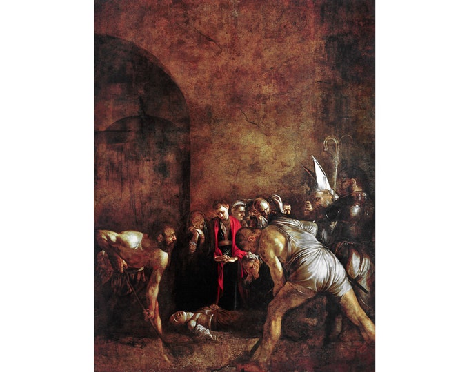 Caravaggio, Burial of St. Lucy, 1608 | Art Print | Canvas Print | Fine Art Poster | Art Reproduction | Archival Giclee | Gift Wrapped