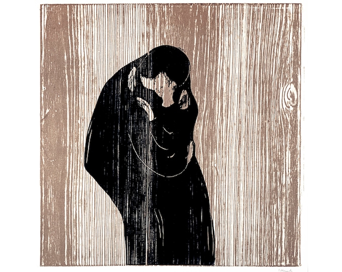 Edvard Munch, Kiss IV, 1902 | Art Print | Canvas Print | Fine Art Poster | Art Reproduction | Archival Giclee | Gift Wrapped