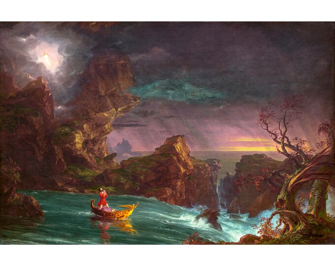 Thomas Cole, The Voyage of Life Manhood, 1842 | Art Print | Canvas Print | Fine Art Poster | Art Reproduction | Archival Giclee | Gift Wrap
