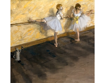 Edgar Degas, Dancers Practicing at the Barre,  | Art Print | Canvas Print | Fine Art Poster | Art Reproduction | Archival Giclee | Gift