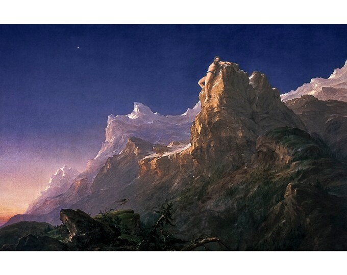 Thomas Cole, Prometheus Bound, 1847 | Art Print | Canvas Print | Fine Art Poster | Art Reproduction | Archival Giclee | Gift Wrapped