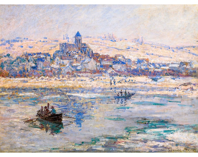 Claude Monet, Vétheuil in Winter, 1879 | Art Print | Canvas Print | Fine Art Poster | Art Reproduction | Archival Giclee | Gift Wrapped