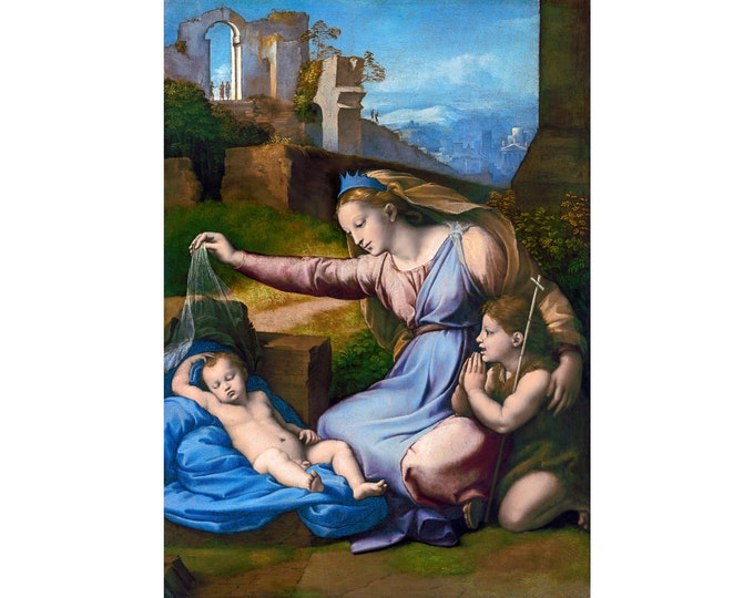 Raphael, Madonna with the Blue Diadem, 1520 | Art Print | Canvas Print | Fine Art Poster | Art Reproduction | Archival Giclee | Gift Wrapped