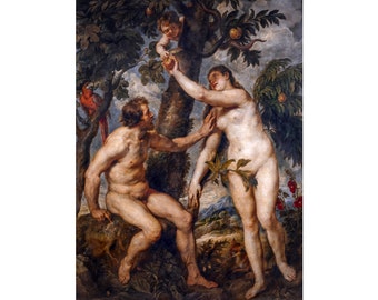 Peter Paul Rubens, The Fall of Man, Adam and Eve, 1629 | Art Print | Canvas Print | Fine Art Poster | Art Reproduction | Archival Giclee