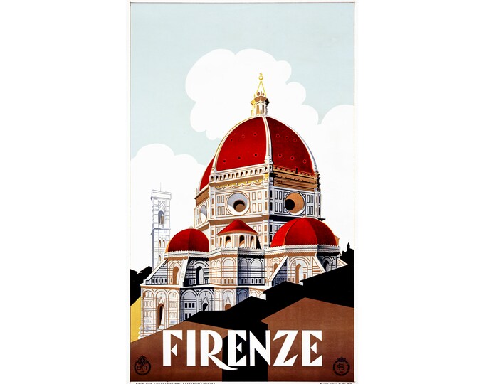 Firenze, Italy, Travel Ad | Art Print | Canvas Print | Fine Art Poster | Art Reproduction | Archival Giclee | Gift Wrapped