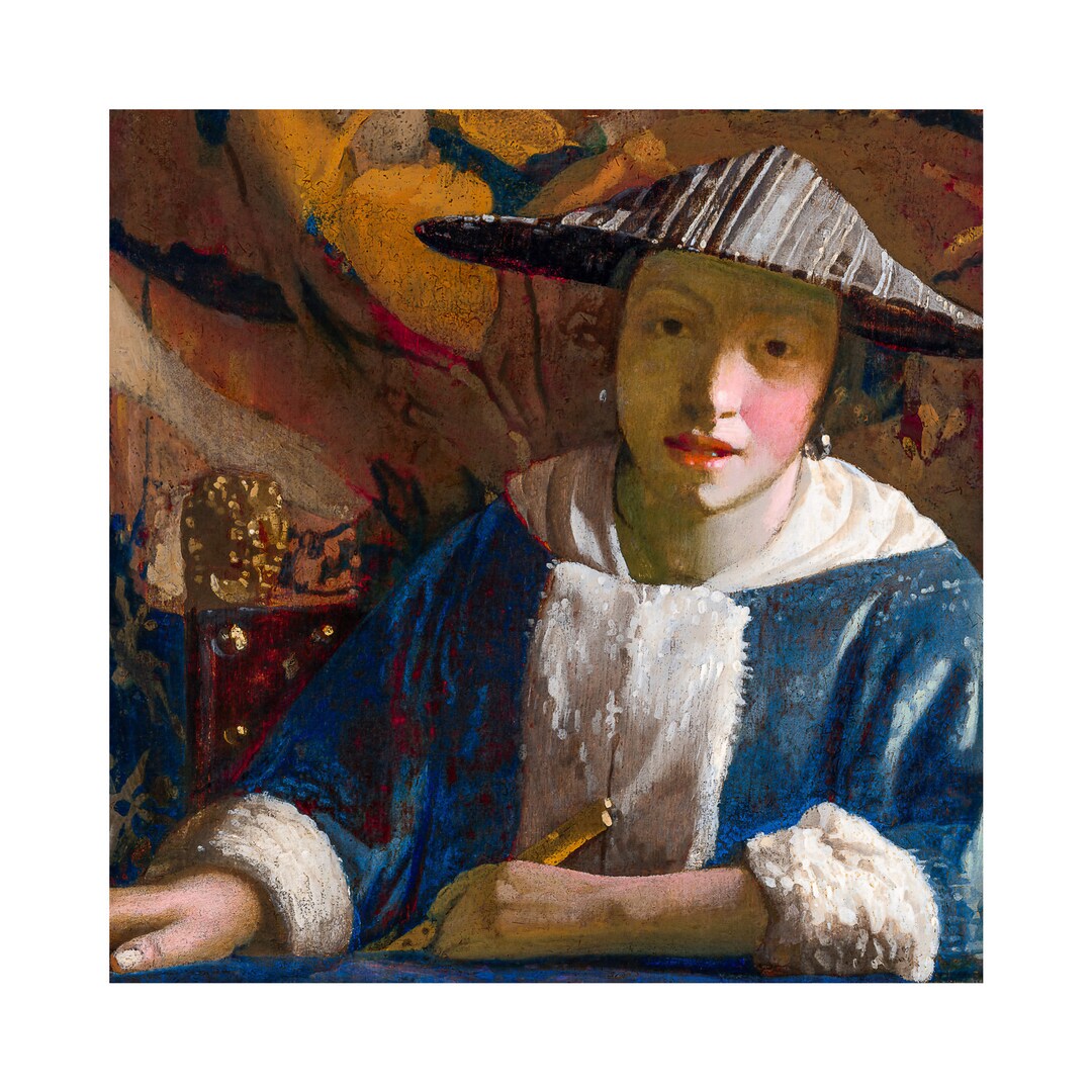 Vermeer, Girl With a Flute, 1675 Art Print Canvas Print Fine Art Poster