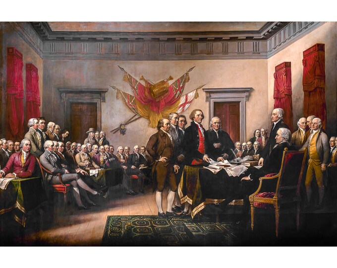 John Trumbull, Declaration Of Independence, 1818 | Art Print | Canvas Print | Fine Art Poster | Art Reproduction | Archival Giclee | Gift