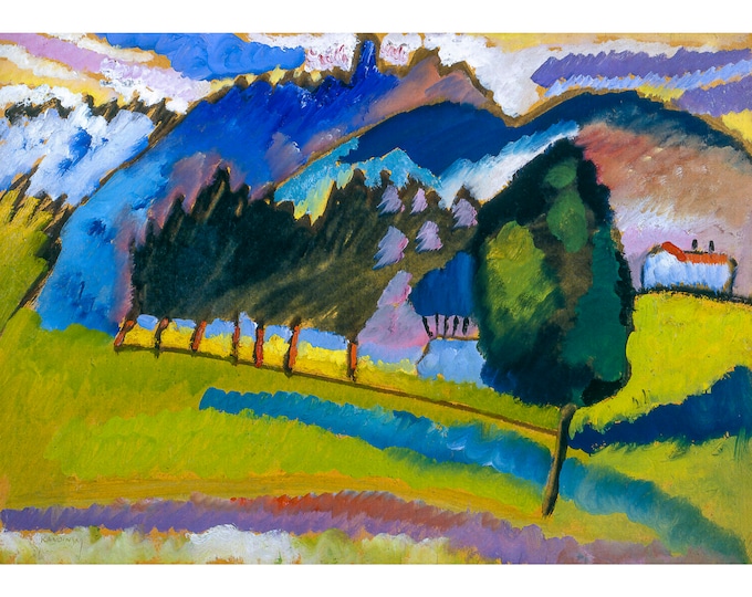 Wassily Kandinsky, Landscape with Rolling Hills, 1910 | Art Print | Canvas Print | Fine Art Poster | Art Reproduction | Archival Giclee