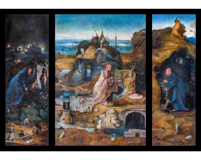 Hieronymus Bosch, The Hermit Saints, 1493 | Art Print | Canvas Print | Fine Art Poster | Art Reproduction | Archival Giclee | Gift Wrapped