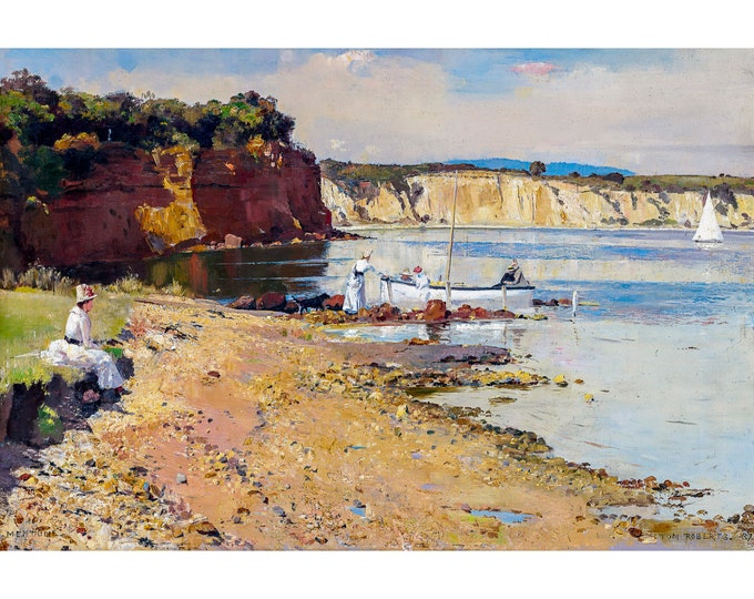 Tom Roberts, Slumbering Sea, Mentone, 1887 | Art Print | Canvas Print | Fine Art Poster | Art Reproduction | Archival Giclee | Gift Wrapped