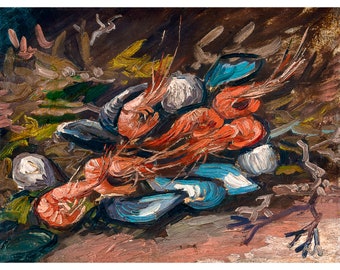 Van Gogh, Prawns and Mussels, 1886 | Art Print | Canvas Print | Fine Art Poster | Art Reproduction | Archival Giclee | Gift Wrapped