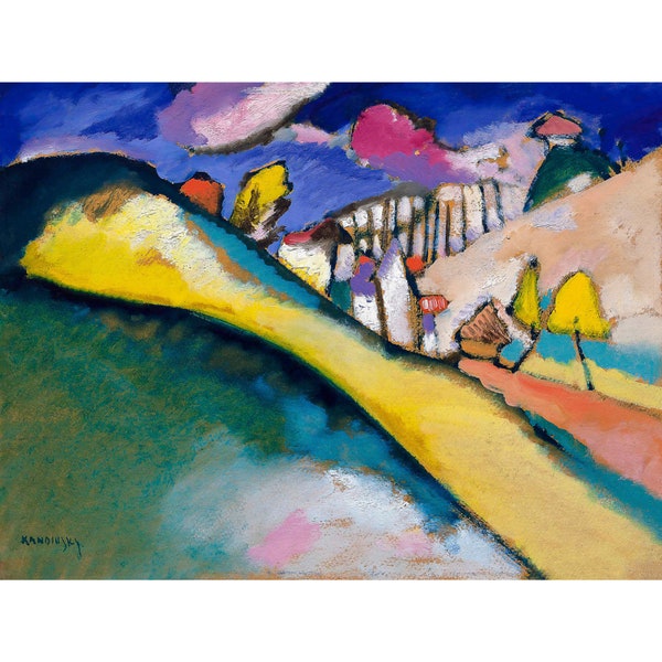Wassily Kandinsky, Studie für Landschaft (Dünaberg), 1910 | Art Print | Canvas Print | Fine Art Poster | Art Reproduction | Archival Giclee
