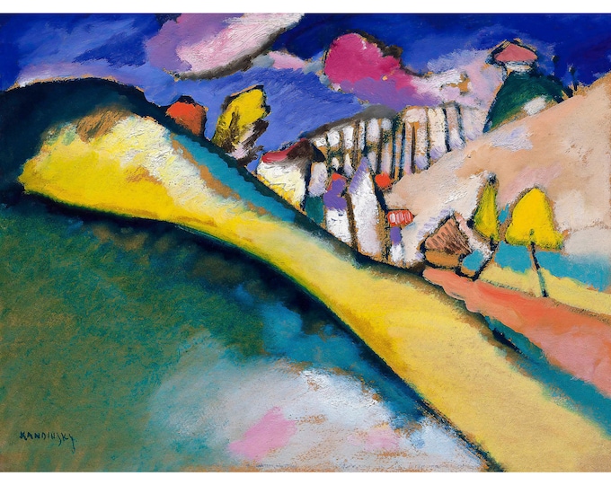Wassily Kandinsky, Studie für Landschaft (Dünaberg), 1910 | Art Print | Canvas Print | Fine Art Poster | Art Reproduction | Archival Giclee
