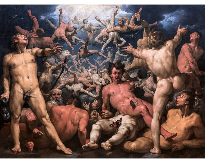 Cornelis Cornelisz. van Haarlem, The Fall of the Titans, 1590 | Art Print | Canvas Print | Fine Art Poster | Art Reproduction | Archival