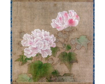 Li Di, Red and White Cotton Roses, 1197 | Art Print | Canvas Print | Fine Art Poster | Art Reproduction | Archival Giclee | Gift Wrapped