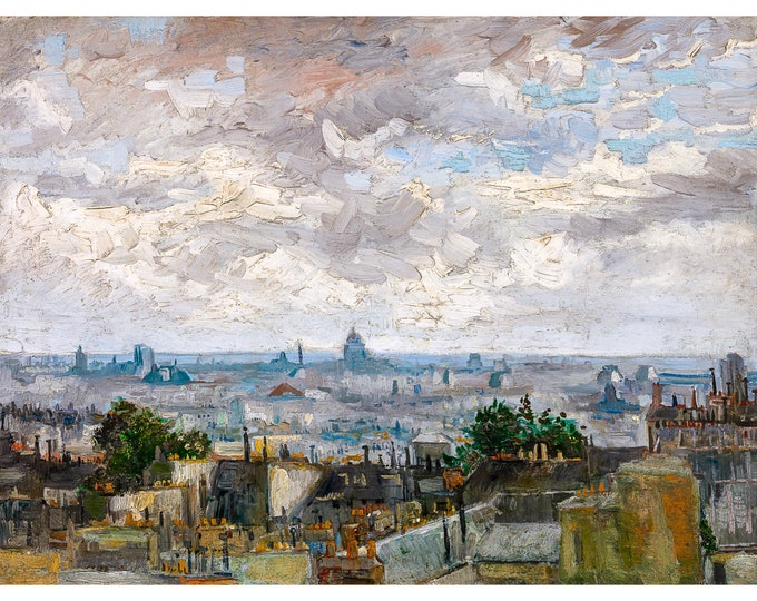 Van Gogh, View of Paris, 1886 | Art Print | Canvas Print | Fine Art Poster | Art Reproduction | Archival Giclee | Gift Wrapped