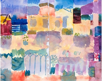 Paul Klee, Garden in St. Germain, The European Quarter Near Tunis 1914 | Art Print | Canvas Print | Reproduction | Giclee | Gift Wrapped