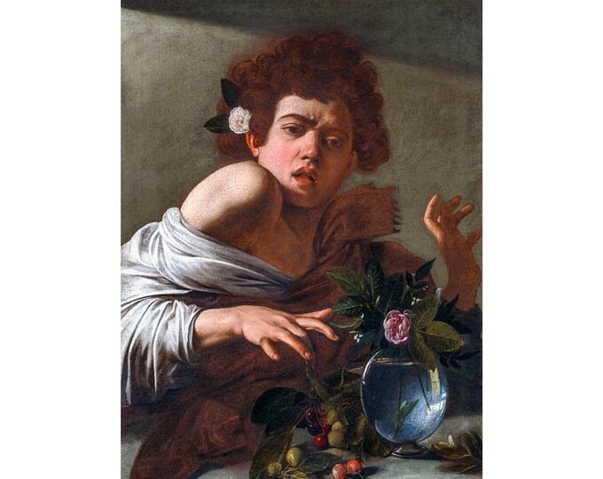 Caravaggio, Boy Bitten by a Lizard, 1596 | Art Print | Canvas Print | Fine Art Poster | Art Reproduction | Archival Giclee | Gift Wrapped