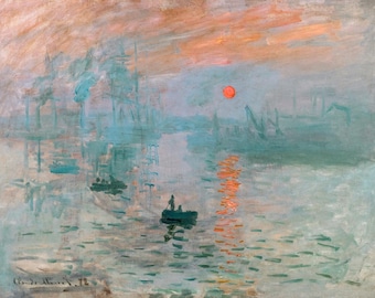 Claude Monet, Impression, Sunrise, 1872 | Art Print | Canvas Print | Fine Art Poster | Art Reproduction | Archival Giclee | Gift Wrapped