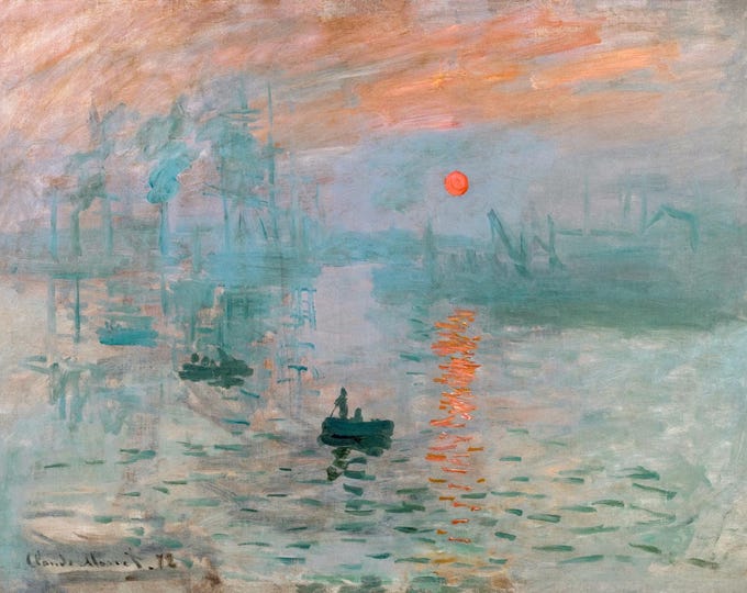 Claude Monet, Impression, Sunrise, 1872 | Art Print | Canvas Print | Fine Art Poster | Art Reproduction | Archival Giclee | Gift Wrapped