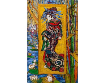 Van Gogh, Courtesan (after Eisen), 1887 | Art Print | Canvas Print | Fine Art Poster | Art Reproduction | Archival Giclee | Gift Wrapped