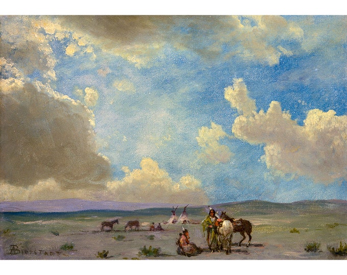 Albert Bierstadt, Indian Encampment | Art Print | Canvas Print | Fine Art Poster | Art Reproduction | Archival Giclee | Gift Wrapped