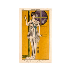 George Barbier, Costumes Parisiens No.84, 1913 | Art Print | Canvas Print | Fine Art Poster | Art Reproduction | Archival Giclee | Gift Wrap