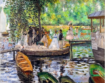 Renoir, La Grenouillère, 1869 | Art Print | Canvas Print | Fine Art Poster | Art Reproduction | Archival Giclee | Gift Wrapped